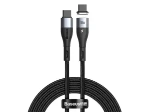 1.5m Baseus Cavo magnetico USB-C a USB-C Zinco 100W Nero