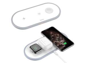 Qi 3in1 Induktives Ladegerät HOCO CW24 3IN1 für iPhone / AirPods / Watch Whi