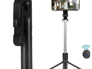 Selfie stick Bluetooth alogy zložljiv telefon stativ s svetilkami