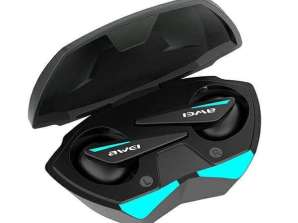 AWEI Bluetooth 5.0 Casque de jeu T23 TWS + Station d’accueil Noir