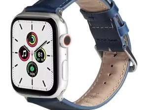 Beline læder smartwatch rem til Apple Watch 38/40/41mm blå
