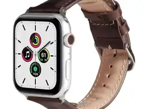 Beline kožený řemínek na chytré hodinky pro Apple Watch 38/40/41mm hnědý