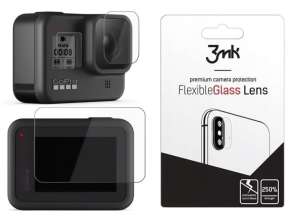 Vidrio flexible 3mk para pantalla + para lente para GoPro Hero 8