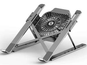 Portable laptop table Alogy desk stand with fan Grey