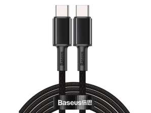 1m Baseus kabelis USB-C līdz USB-C C tipa kabelis 100W melns