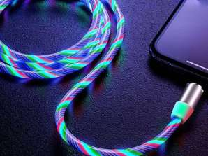 Kabel 1m Alogy Magnetisk glødende LED-kabel Lyn flerfarvet