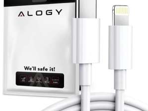 1м Alogy Высокоскоростной кабель USB-C Тип C к Молнии PD Кабель 20W Белый