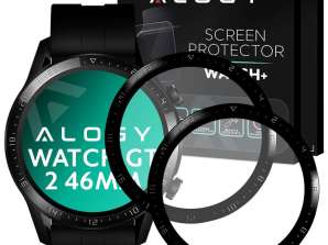 2x alogy 3D ohebné sklo pro huawei hodinky GT 2 46mm černé
