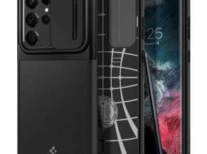 Spigen Optik Armor Telefon de caz pentru Samsung Galaxy S22 Ultra Negru
