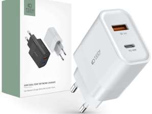 AC зарядно C30W 2-портово USB-C - USB PD30W/QC3.0 Бяло