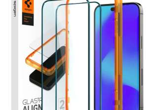 2x Spigen ALM Glass FC vidro temperado para Apple iPhone 14 Pro Max Blac