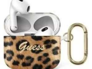 Guess GUA3USLEO AirPods 3 capa ouro/ouro Leopard Collection