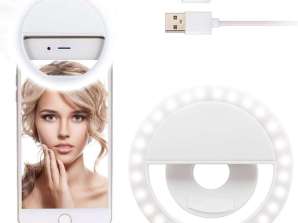 Selfie Ring LED lampe hvid