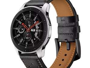 Kožený remienok pre Samsung Galaxy Watch 46mm čierny