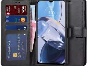 Capa protetora da carteira com Flip para Motorola Moto E22 / E22i Blac