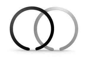 Fémlemez MagSafe univerzális mágneses gyűrű 2 darabos Black & Silv