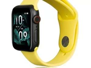 Beline Siliconen smartwatch band voor Apple Watch 42/44/45/49mm geel