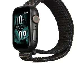 Curea smartwatch Beline Nylon pentru Apple Watch 42/45/45/49mm negru