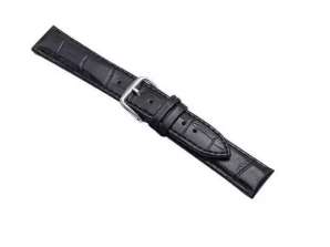 Cinturino smartwatch in croco per 22mm nero/nero