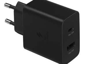 Sienas lādētājs Samsung EP-TA220NB PD 35W USB-C-USB-C Kabelis melns/