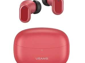 Słuchawki Bluetooth 5.1 USAMS TWS BH series bezprzewodowe czerwony/red