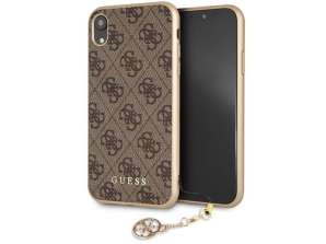 Guess Charms Collection Case for iPhone XR with Gold Pendant Brown