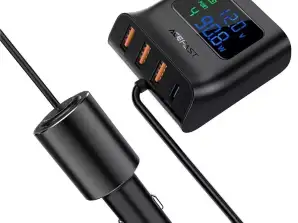 Acefast Auto-Ladegerät 90W USB Typ C / 3x USB / Zündbuchse