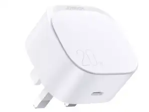 Small Fast USB Charger Type C PD 20W UK Plug White (L-P210)