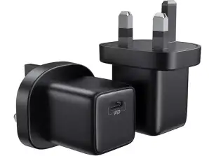 Joyroom Kleines schnelles USB-Ladegerät Typ C PD 25W UK-Stecker Schwarz (L-P2