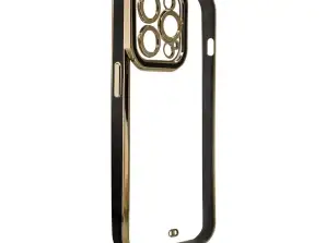 Fashion Case for iPhone 12 Gel Case with Gold Frame Black