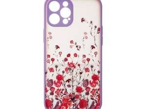 Design tok tok iPhone 13 Pro Max készülékhez Virágos tok lila