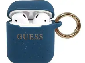 Guess GUACCSILGLBL AirPods Abdeckung blau / blau Silikon Glitter