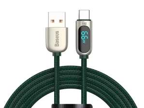 USB na USB-C kabel Baseus display, 66W, 1m (zelena)