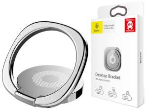 Baseus пръстен телефон притежателя метал Desktop скоба сребро