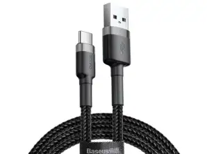 Baseus USB-C 2A кабел сив черен