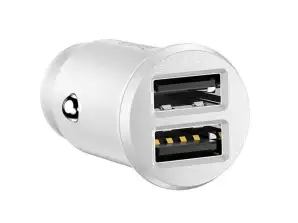 Baseus Зърно зарядно за кола 2x USB 5V 3.1A бяло