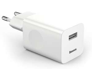 Baseus USB EU Quick Charge QC 3.0 24W hvid vægoplader