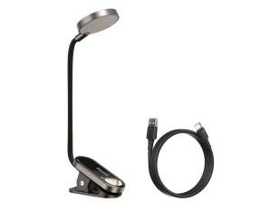 Baseus wireless LED bedside desk lamp with clip grey