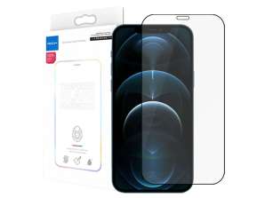 Apple iPhone 12 Pro Max 6.7 Siyah için Temperli Kaya Tam Tutkal Cam