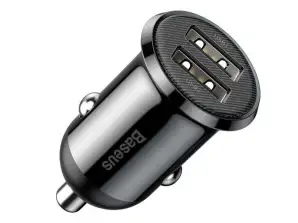 Baseus Grain Pro nabíječka do auta 2x USB 4.8A černá