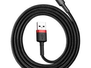 Baseus Cafule Lightning USB 2.4A-kabel 50cm (svart-rød)