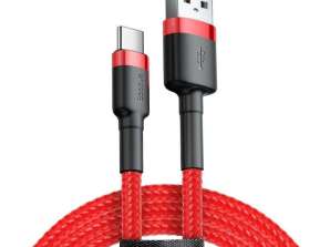 Baseus Cafule 3A USB към USB-C кабел 1m (червен)