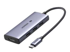 4in1 UGREEN CM500 Hub USB-C naar 3x USB 3.0 + HDMI2.1 8K Adapter (Grijs)