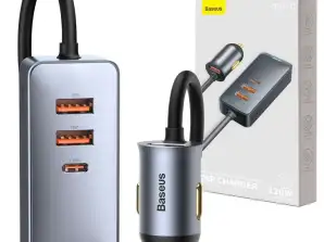 Chargeur de voiture Baseus Share Together avec 3x câble d’extension USB + U
