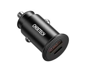 Choetech High Speed Double Port Car Charger USB Type + QC3.0