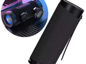 Dudao bezprzewodowy głośnik bluetooth 5.0 światła RGB czarny  Y10Pro