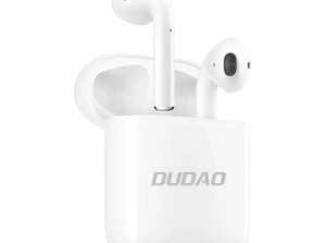 Dudao TWS Bluetooth 5.0 In-ear draadloze hoofdtelefoon wit (U10H)