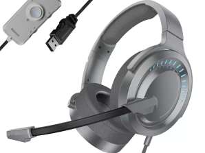 Baseus GAMO circumaural USB-hodetelefoner med mikrofon og fjernkontroll for spillere