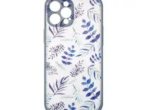 Design Case etui do iPhone 13 Pro pokrowiec w kwiaty ciemnoniebieski