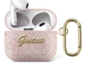 Guess GUA34GSMP AirPods 3 cover roze / roze 4G Script Metal Collection